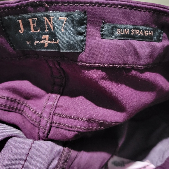 NWOT JEN 7 By 7 For All Mankind purple Slim Straight Pants Plum/Purple Size 8 - Picture 4 of 5
